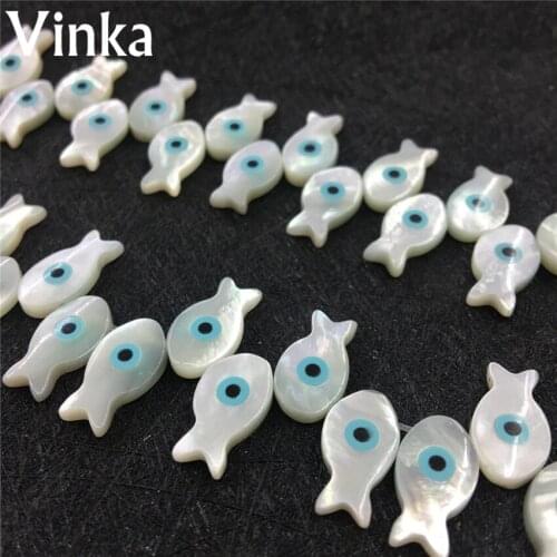 300pcs/lot Hot Wholesale 8*15mm Natural Mother Of Pearl Shell Fish Shape With Hole Eye Fashion Shell Eye For Jewelry Accessories