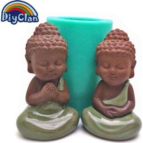 3D Buddha statu silicone candle mold handmade Buddha statue porcelain mould baking decorative tools