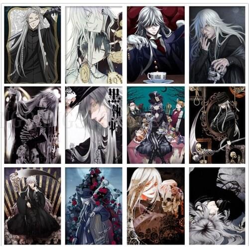 5D DIY Full Drill Diamond Painting Anime Cartoon Black Butler Undertaker Diamond Embroidery Mosaic Cross Stitch Art Home Decor