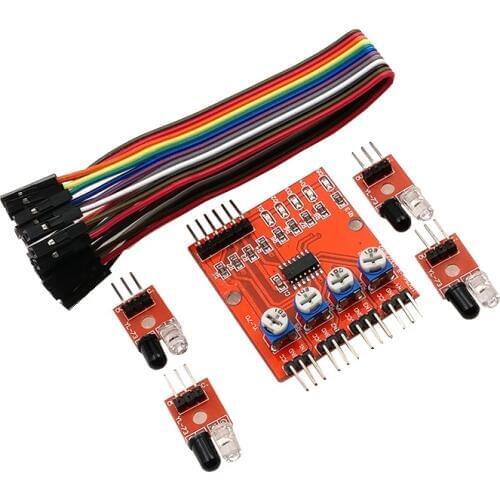 F233-01 Four-Way Infrared Tracing / 4 Channel Tracking Module / Transmission Line / Obstacle Avoidance / Car / Robot Sens