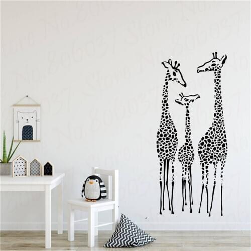 Nursery Giraffe Wall Decal Giraffes Family Vinyl Wall Sticker Safari Animal Pattern Home Decoration For Baby Kids Bedroom WL1288