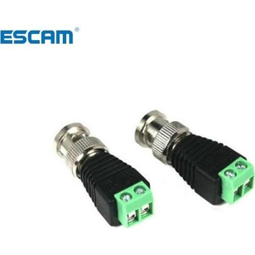 ESCAM Mini Coax CAT5 To Camera CCTV BNC Video Balun Connector Adapter POE cctv tester for CCTV Camera Surveillance Accessories