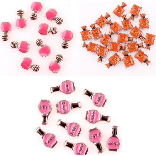 20Pcs/Lot Perfume Bottle Alloy Floating Charms Hand-made DIY for Glass Lockets