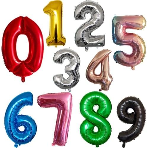 32 inch Foil Balloons Air Helium Number Balloon Figures Happy Birthday Party Decorations Kid toy Balloon Globos Balony Balloons