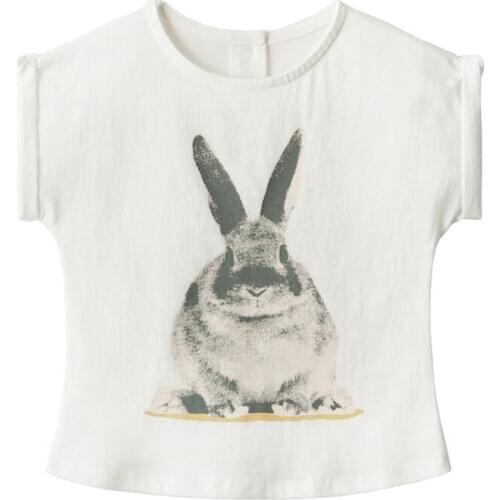 2018 European Style Baby Boys Girls T-Shirt High Quality Summer Cute Cartoon Rabbit T-Shirt Kids Clothing Short Paragraph