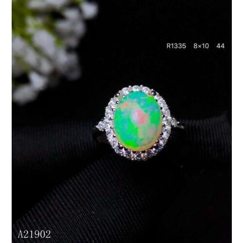 KJJEAXCMY boutique jewelry 925 sterling silver inlaid natural Furong stone powder crystal female luxury Ring support detecti