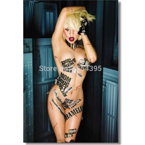 Custom Lady Gaga Crazy Art Classical Poster Fashion Stylish Home Decor Retro Bedroom High Quality (50x76cm) Wall Sticker U1-590