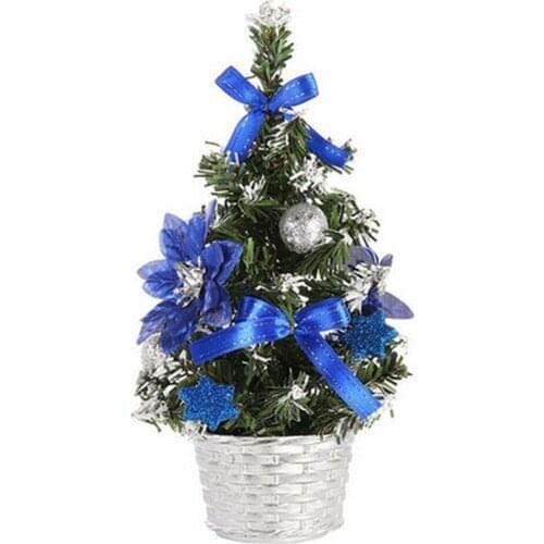 20CM Mini Artificial Christmas Tree Xmas Decorations Flame-retardant PVC Tree Family Christmas Gift Deskpot Decorations