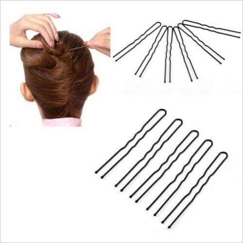 Fashion 50Pcs Hairpin Bobby Pin Black Metal Clip U Shape Wave Barrette Hair Styling Tool Women Wedding Jewelry Hair Accessories