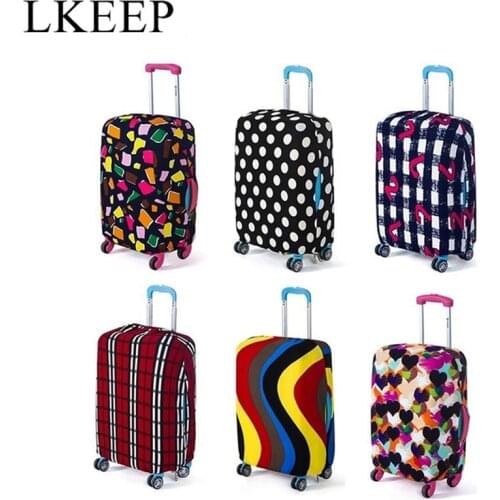 Fashion Suitcase Cover High Elastic Wave Point Love Heart Shaped Print Luggage Case Dust Cover Suitcase Essential Accessories