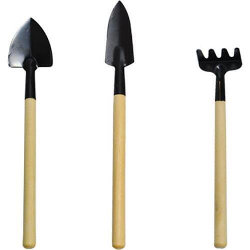 Mini Garden Tools Kit Small Shovel Rake Spade Wood Handle Metal Head Kids Gardener Gardening Plant Tool LX9126