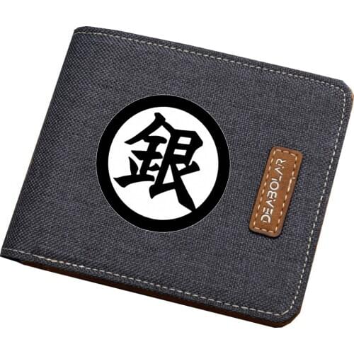 Japan anime Gintama wallet Men women short printing Carteira Bifold wallet teenagers student canvas wallet Kids coin Card purse