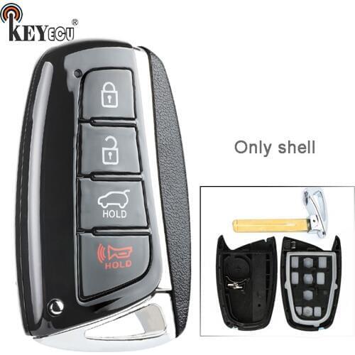 KEYECU for Hyundai Genesis Santa Fe Equus Tucson Azera Sonata Elantra Ix35 Replacement 4 Button Key Remote Key Shell Case Fob