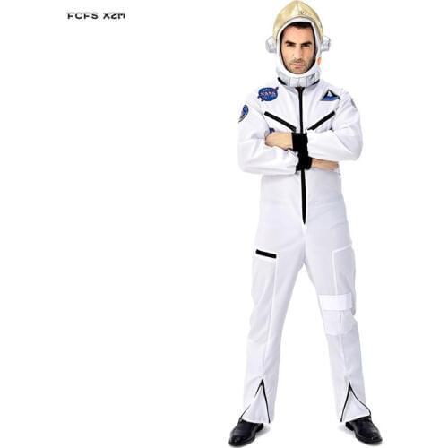 S-XL 2 Colors Men Astronaut uniform Cosplay Halloween Cosmonaut Costumes Carnival Purim parade Stage play Masquerade Party dress