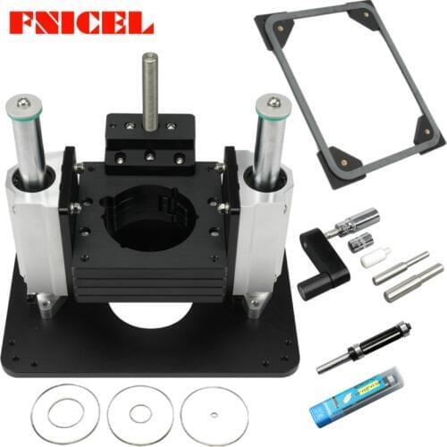 Heavy Duty Router Lift with Aluminium Router Insert Plate, Precision Router Table Mount Lift Flip Chip
