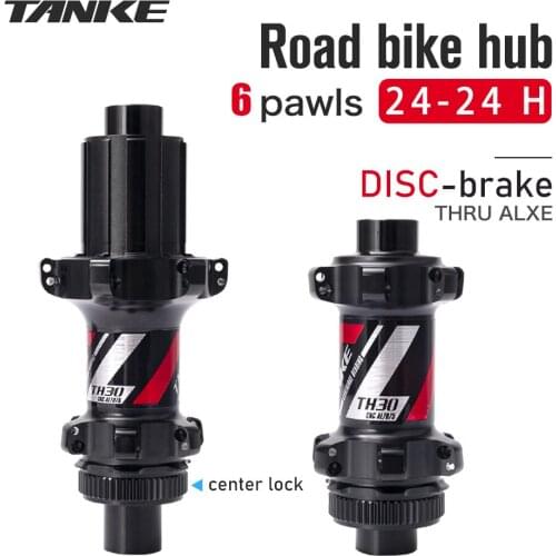 TANKE road bike 24 holes hubs Aluminum Alloy 7075 Hub 6 pawls 6 bearing CNC straight spokes center lock disc brake / c-brake
