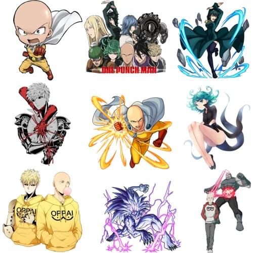 ONE PUNCH-MAN iron on patches stripes thermo stickers on clothes application of one flower applique transfers for clothing anime