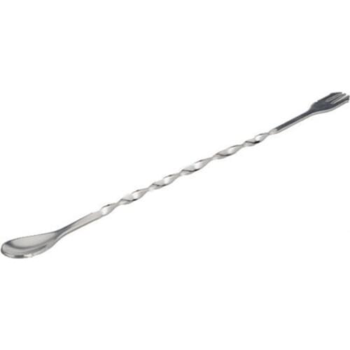 Stainless Steel Bar Cocktail Twisted Mixing Stirrin Spoon Fork Tip DIY Set Shaker Muddler Stirrer Twisted Mixing Spoon Kitchen