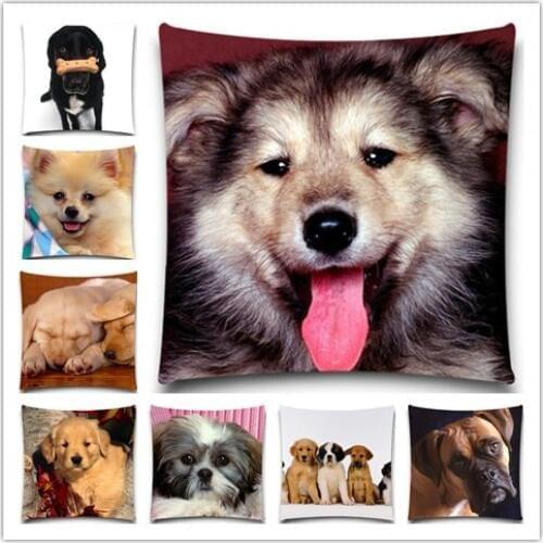 Animal Christmas gift Cushion Throw Decorative Home 5 size 9 style Dog Cushion Cover Cotton Polyester Pillow case