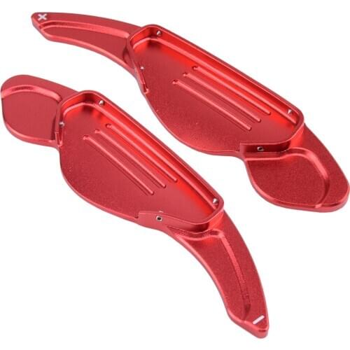 1Pair 17.9 cm Car Steering Wheel Shift Shifter Extension Paddle Aluminium Alloy Red Fit For Land Rover Jaguar