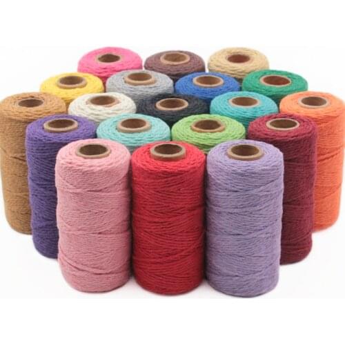 100m/roll color rope 2mm cotton rope line hand-woven DIY dream catcher windbell tapestry party home decor material braided rope