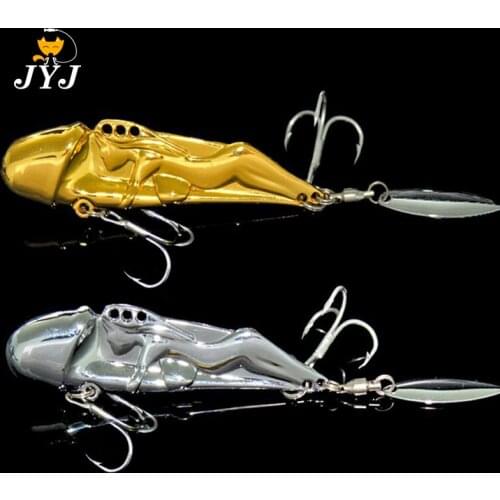 2pcs/lot 10g 15g 25g Silver Gold Multi Fishing Lure Imitate Penis VIBE Lure Metal Spoon Lure Kit Fishing Tackle