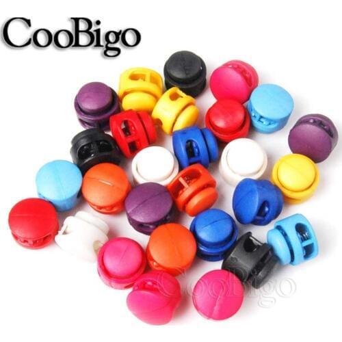 20pcs Cord Lock Stopper Buckles Clamp Toggle Clip Assorted Colors Paracord Shoelace Craft Bag Sewing Cord Lanyard Parts