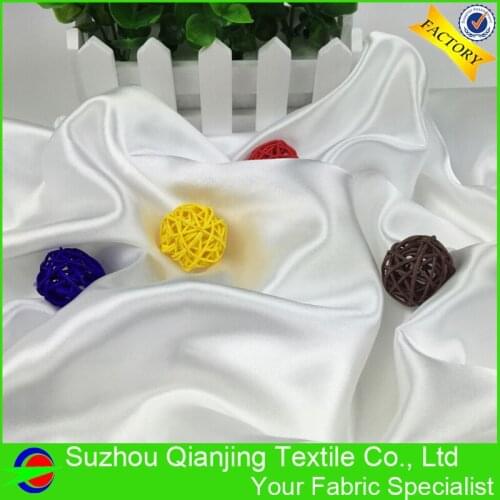 2018 Real Top Fashion Woven Dyed Polyester Silky White Satin Fabric