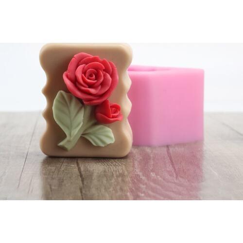 3D Silicone Soap Molds Creativity Rose Flower Relief Pattern Resin Moulds Handmade Valentines Day Gift Tool