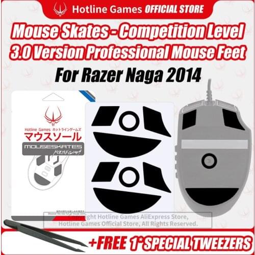 Hotline Games 3.0 Mouse Skates Mouse Feet Replacement for Razer Naga 2014 Gaming Mouse,Smooth, Durable,Glide Feet Pads