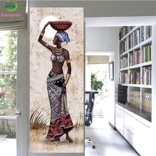 Diamond Embroidery Hot selling home art, African woman Diamond Painting Full Square round drill Mosaic Cross Stitch Wall Art