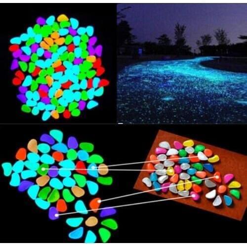 5pcs Glow In The Dark Pebbles Stone Home Decor Walkway Aquarium Fish Tanks