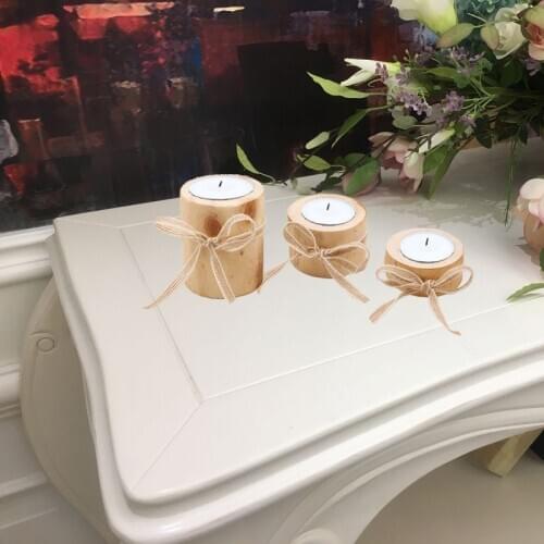 Candle Holders Personalized Wooden Candle Holder For Rustic Wedding Party Birthday Holiday Home Decoration Craft