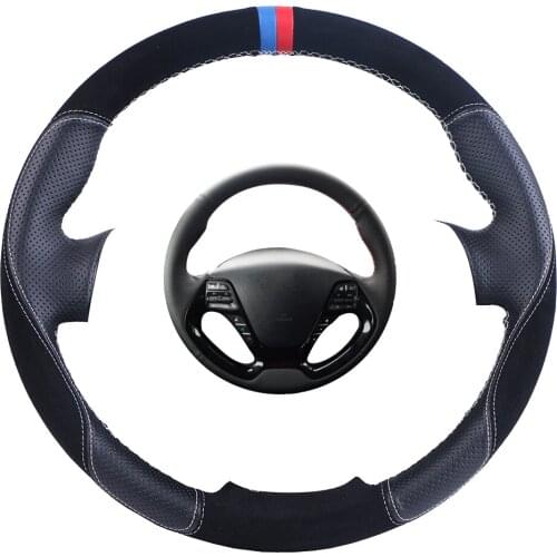 DIY Car Steering Wheel Cover For Kia K3 2013 K2 Rio 2015 2016 Ceed Cee'd 2012-2017 Cerato 2013-2017 Suede Leather Steering Braid