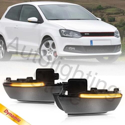 For Volkswagen Polo Mk5 Up Vento Ameo Skoda SEAT e-Mii 2011 2013 2PCs Sequential Turn Signal Lights Side Mirror Indicator Lamps