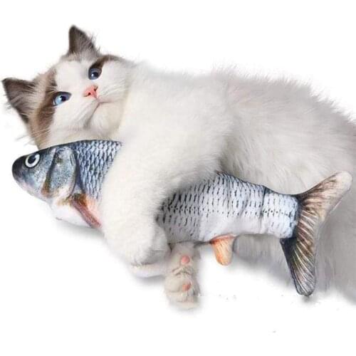 Moving Cat Kicker Fish Toy Realistic Tiny Tuna Flopping Fish Kitten Pet Cat Dog Toy Interactive Fun Toy for Cat Exercise Playing