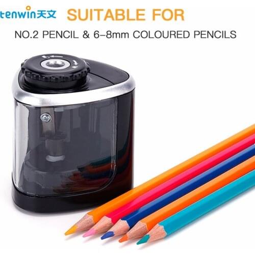 Tenwin Automatic Electric Pencil Sharpener Touch Switch Battery School Student Stationery Rotary Pencil Sharpener