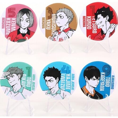 Haikyuu!! Cosplay Party Accessory Anime Souvenir Badge Pins Toys for Children Haikyuu Figure Hinata Shoyo Kageyama Oikawa Nekoma