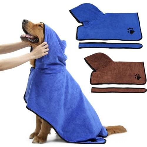 Dog Bathrobe Absorbent Quick Dry Xs-xl Super Warm Dog Clothes For Small Medium Large Dogs Microfiber Pet Drying Towel