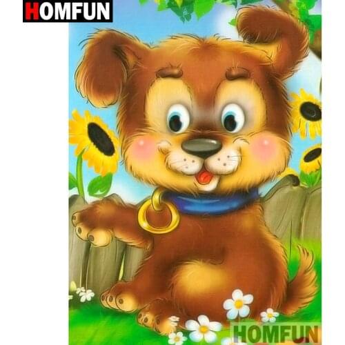 HOMFUN Full Square/Round Drill 5D DIY Diamond Painting "Cartoon dog" Embroidery Cross Stitch 3D Home Decor Gift A12269