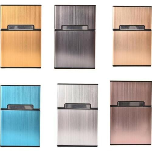 New Aluminum Alloy Drawing Tobacco Box Light Cigarette Cigar Case Pocket Container Aluminum Tobacco Storage Holder
