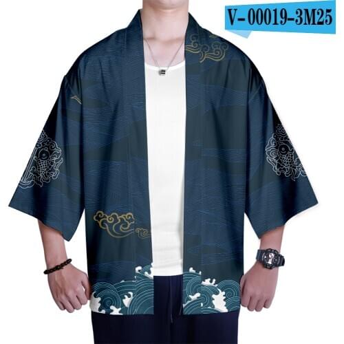 Creative Flash Sale Kimono Men Japanese Kimono Traditional Men Samurai Costume Male Yukata Haori Japanese Streetwear Style