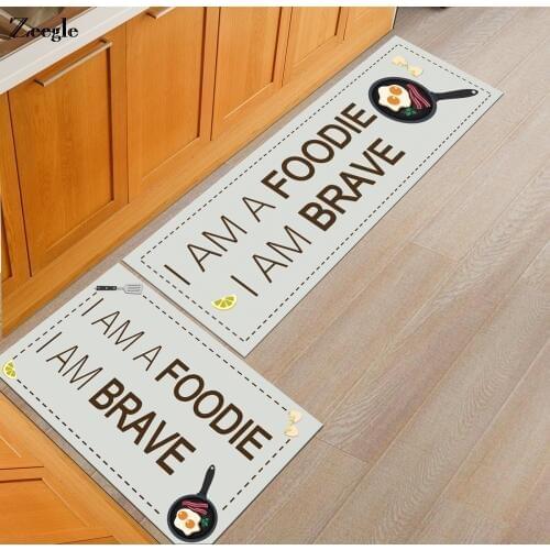 Zeegle Kitchenware Printed Kitchen Rug Mats For The Hallway Anti-slip Door Mats Indoor Sofa Table Floor Mats Bedroom Carpets