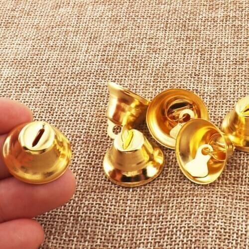 30 pcs Metal Gold Jingle Bells, Christmas bells,Dancing Bells,Durable Jingle Bells Pet Bells Cross Bells,giant Christmas bells