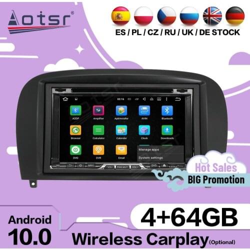 Carplay Auto Multimedia Stereo Android Screen For Mercedes Benz SL R230 2001 2002 2003 2004 GPS Audio Radio Receiver Head Unit