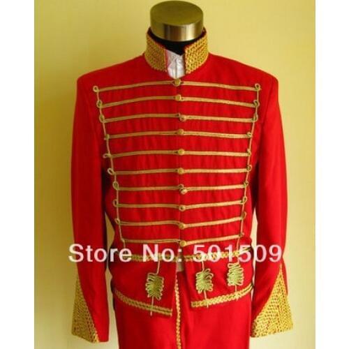 Mens period costume golden red Medieval suit with pants Renaissance stage performance /Prince charming William/Colonial Belle