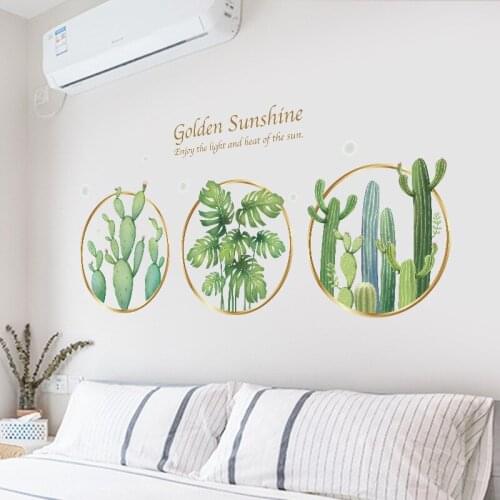 Green Plant Leaves Wall Stickers Nordic Home Office Decor Living Room Art Teenager Bedroom Wall Decoration Decals for Furniture