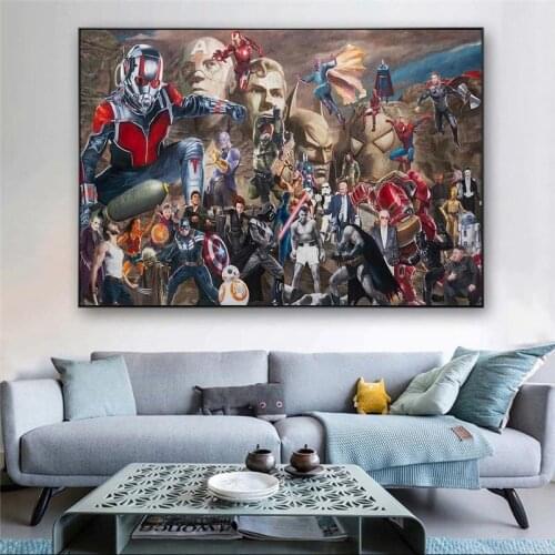 Wall Art Canvas Painting Marvel Super Heroes Avengers Spiderman Captain America Posters and Prints for Bedroom Living Room Decor