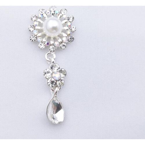 2019New 50Pcs Drop Pendant Rhinestones Flower Button for DIY Wedding Decoraation Clothing or Crafts Accessories HZ503