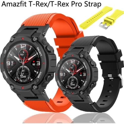 New Sport Band For Huami Amazfit T-Rex Pro Strap Silione Soft thickening Outdoor Sports Bracelet Accessories
